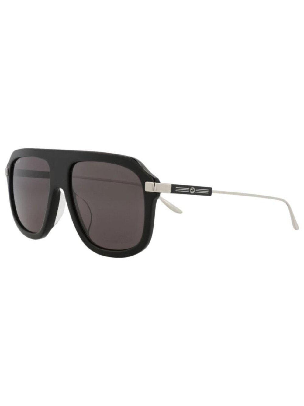 New Gucci Women's Sunglasses Aviator Recycled Acetate Frame Mens Black Silver
